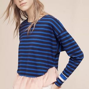 ANTHROPOLOGIE Deletta Ruffled Rugby Pullover